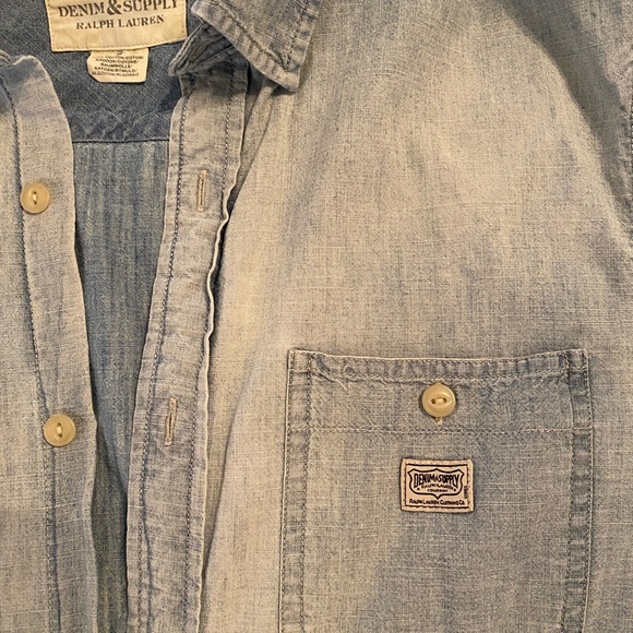 Denim & Supply Ralph Lauren Shirt Mens Lightweight Denim -M- - Picture 4 of 8